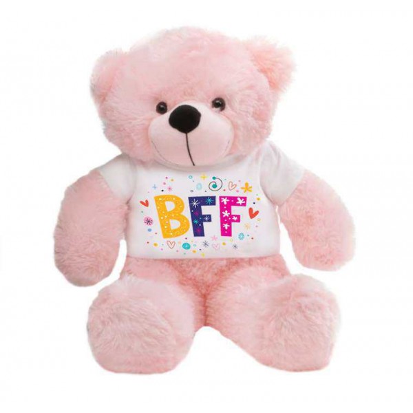 Pink 2 feet Big Teddy Bear wearing a BFF T-shirt